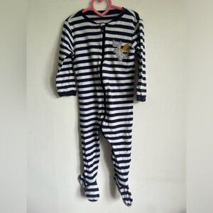 PekkleUnisexBoyBabyOrganicCottonSleeperPyjamaStripeDragon18Months